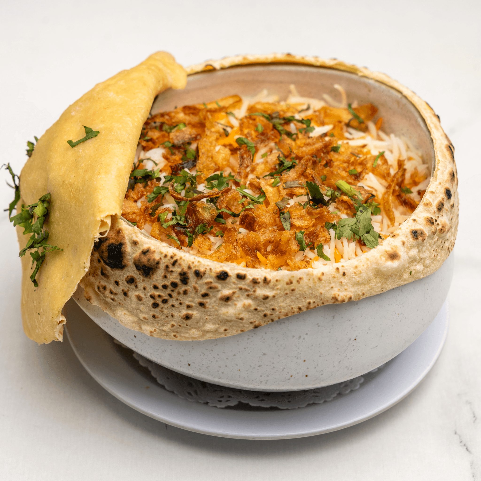 Hyderabadi Chicken Dum Biryani.