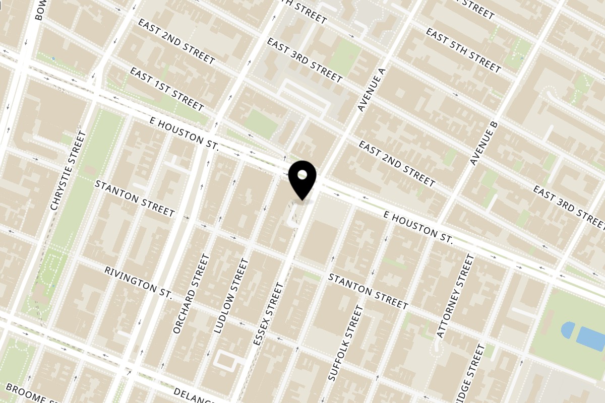 Map showing the location of Gazab on 179 Essex St in New York